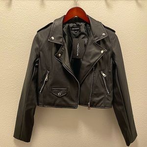 Cropped Leather Jacket